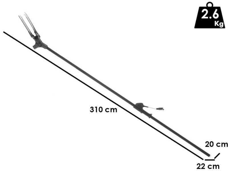 Peigne vibreur &eacute;lectrique &agrave; batterie Aima Twist Standard 210-310 cm - Perche aluminium + rallonge