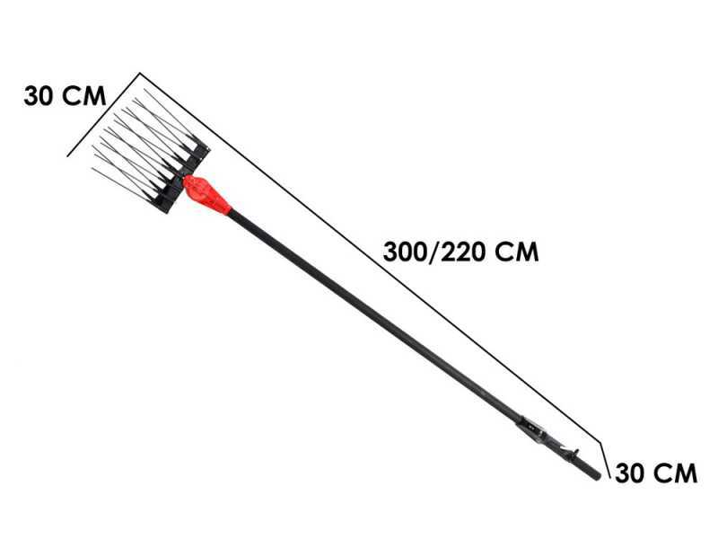 Peigne vibreur &eacute;lectrique Aima Twist Furia Evolution 210-300 cm - perche aluminium + rallonge