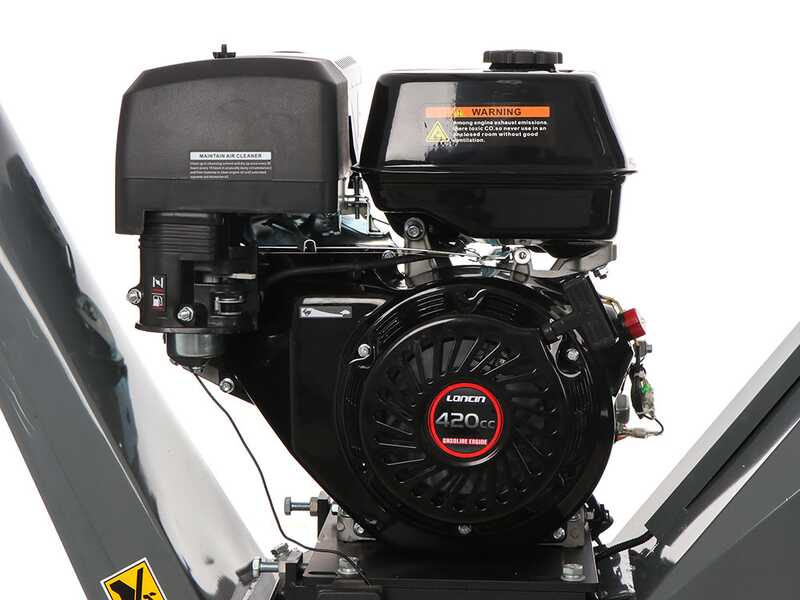 Wortex Tiger D420/120L - Broyeur &agrave; moteur thermique avec base &agrave; chenilles - Moteur Loncin D420