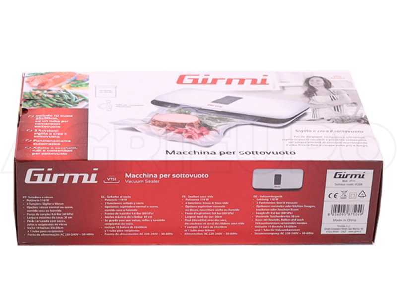 Girmi VT5101 - Machine sous vide automatique - Barre de soudure de 31cm