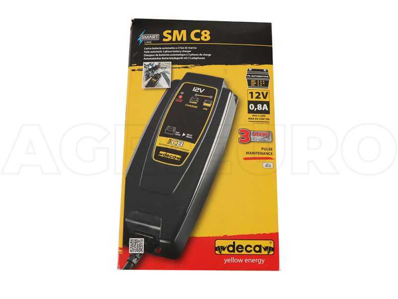Deca SM C8 - Chargeur de voiture automatique - 12V - Batteries de voiture et moto jusqu'&agrave; 35Ah