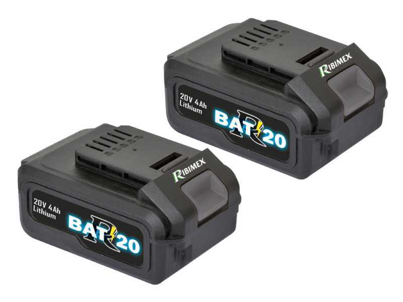 Tondeuse &agrave; pouss&eacute;e &agrave; batterie RIBIMEX PRBAT20-TON33 - Batterie de 2x20V 4Ah - Largeur de coupe 34 cm