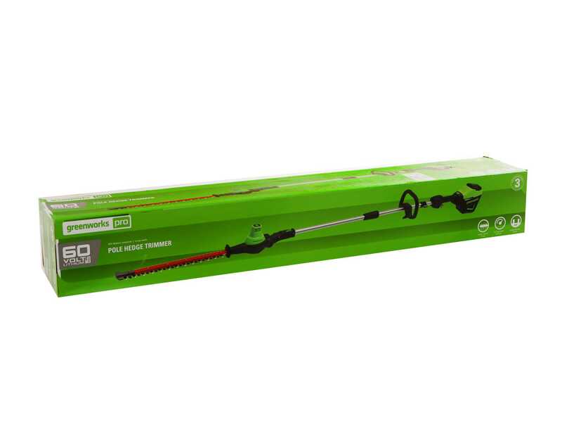 Greenworks G60PHT51 - Taille-haie sur perche de rallonge &agrave; batterie 60V - SANS BATTERIE NI CHARGEUR