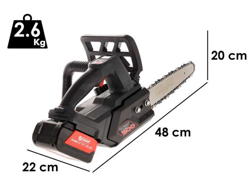 ZANON ZP 200 - Tron&ccedil;onneuse &agrave; batterie  2 x 18V - 5Ah - Lame de 20cm