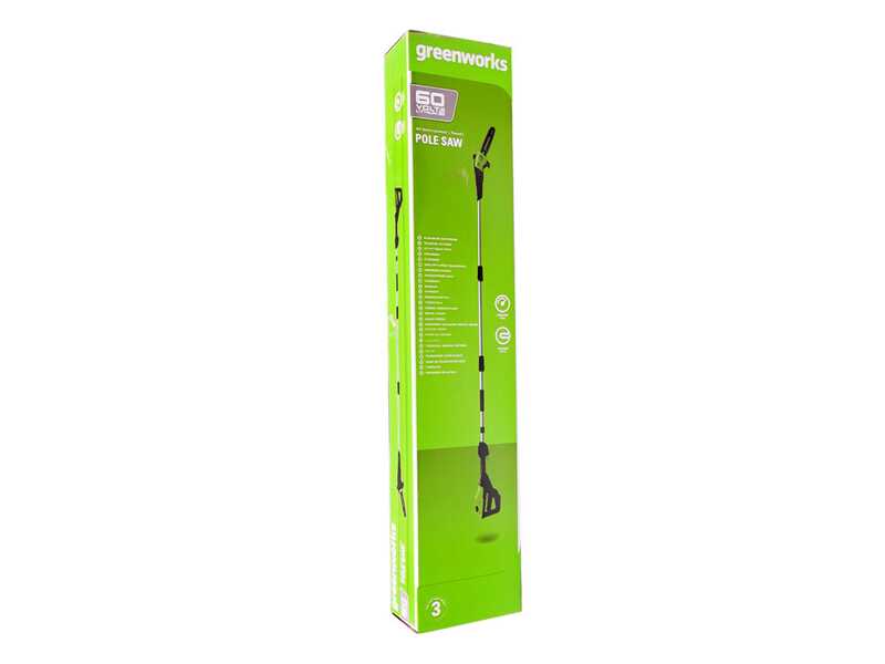 Perche &eacute;lagueuse &agrave; batterie Greenworks GD60PS25 60V - Batterie 2 Ah