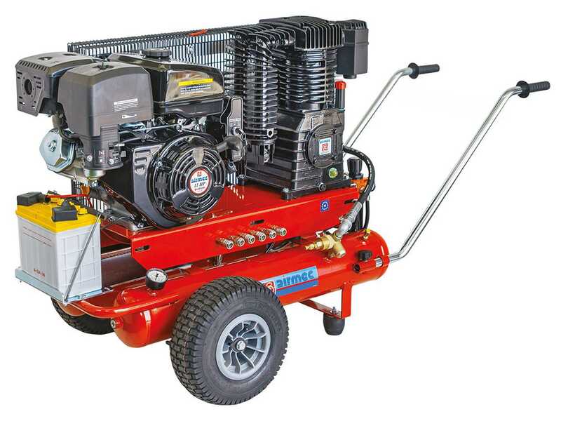 Motocompresseur Airmec TTS 34110/900 moteur &agrave; essence Loncin 11 HP - compresseur