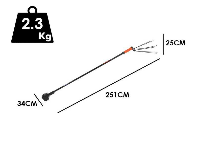 Jolly Italia V34 - Peigne vibreur &eacute;lectrique 186 cm &agrave; batterie au lithium 2x 18V 9Ah - Perche fixe - 2 en 1