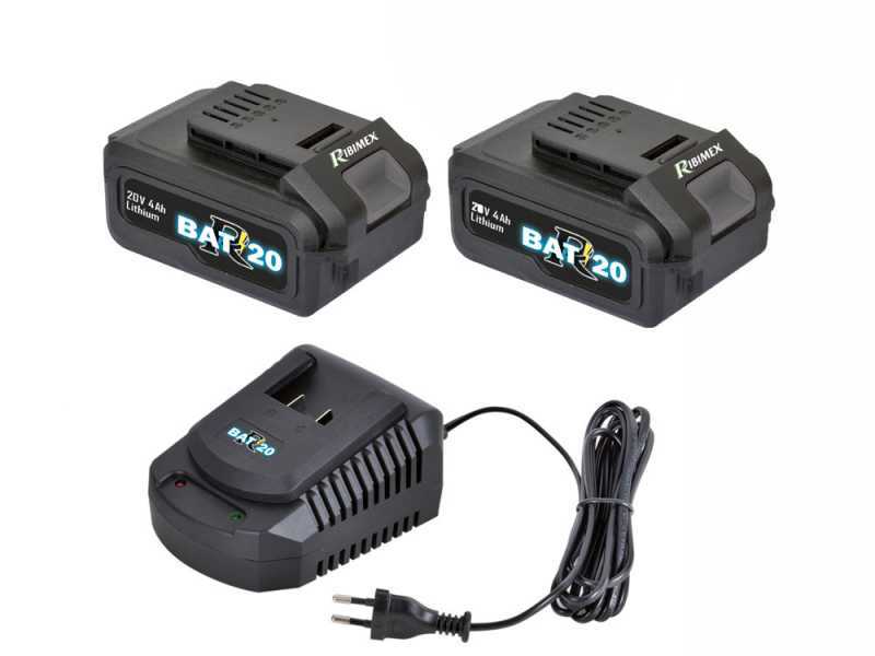 Ribimex PRBAT20-ASBSB - Souffleur aspirateur de feuilles &agrave; batterie 40 V 4 Ah 