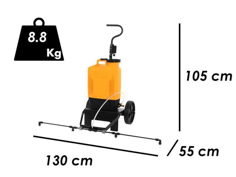 Pulv&eacute;risateur &eacute;lectrique &agrave; batterie au lithium Volpi 22 PTB sur chariot &agrave; roues