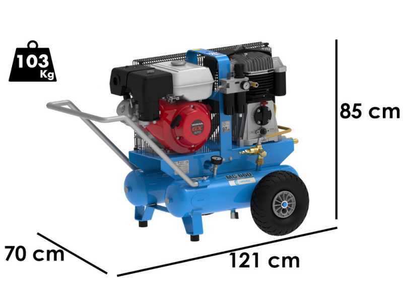 Motocompresseur thermique Campagnola MC 660 moteur &agrave; essence Honda GX270