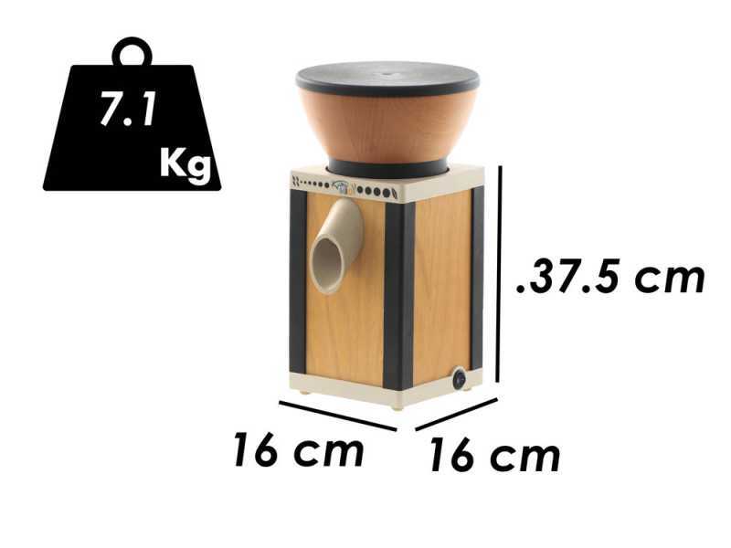 Komo KoMoMio Noir - Moulin &agrave; farine en h&ecirc;tre avec meules en pierre - 360W