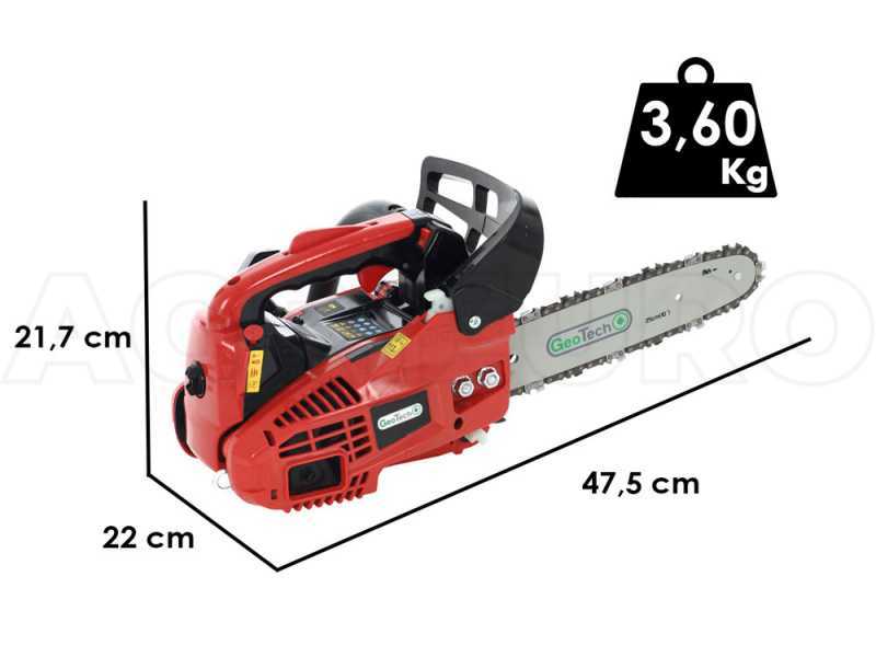 Tron&ccedil;onneuse thermique l&eacute;g&egrave;re de taille GeoTech GMS 25-25 - Barre de 25 cm