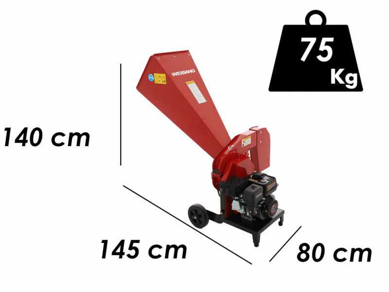 Weibang WBCH507LC - Broyeur de branches thermique - Moteur &agrave; essence Loncin de 196 cm3