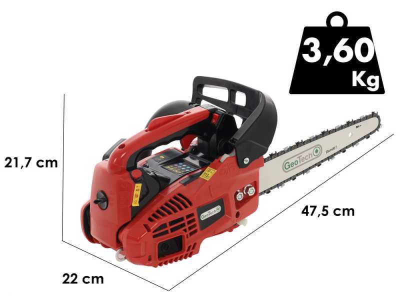 Tron&ccedil;onneuse thermique l&eacute;g&egrave;re d'&eacute;lagage GeoTech GMS 25-25C - Barre carving de 25 cm