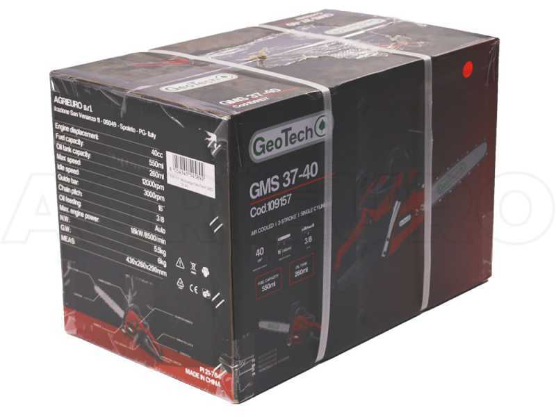 GeoTech GMS 37-40 - Tronçonneuse de taille thermique - Barre de 40 cm