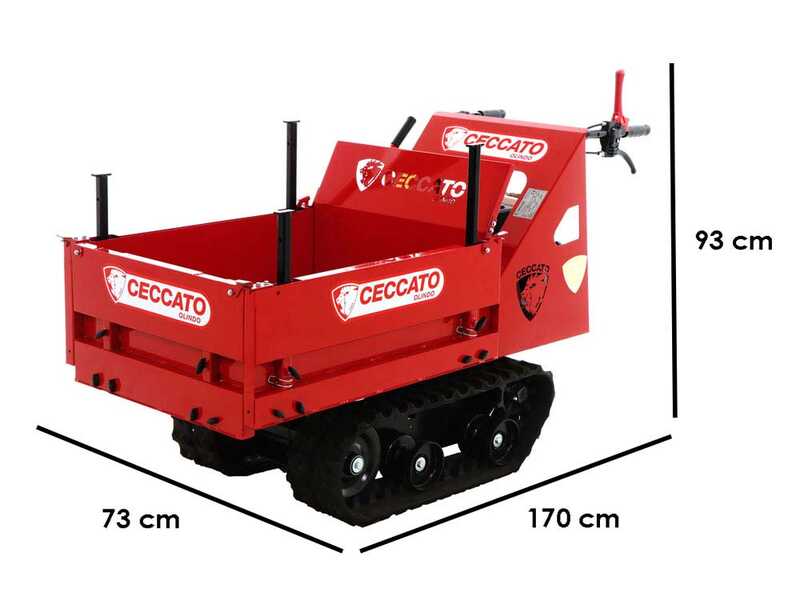 Brouette &agrave; moteur CECCATO CINGOLONE - Benne extensible - Charge 350 kg