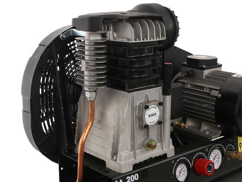 Nuair B3800B/4CT/200 Tech-Pro - Compresseur d'air &eacute;lectrique triphas&eacute; &agrave; courroie - Moteur 4 CV - 200 L