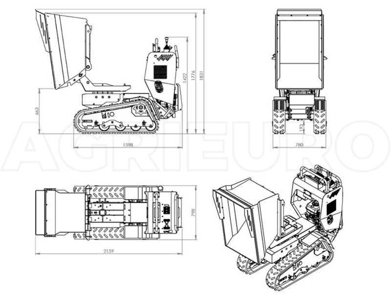 Brouette &agrave; moteur sur chenilles AgriEuro Top-Line RAPTOR 6800 HDT - Honda GX270