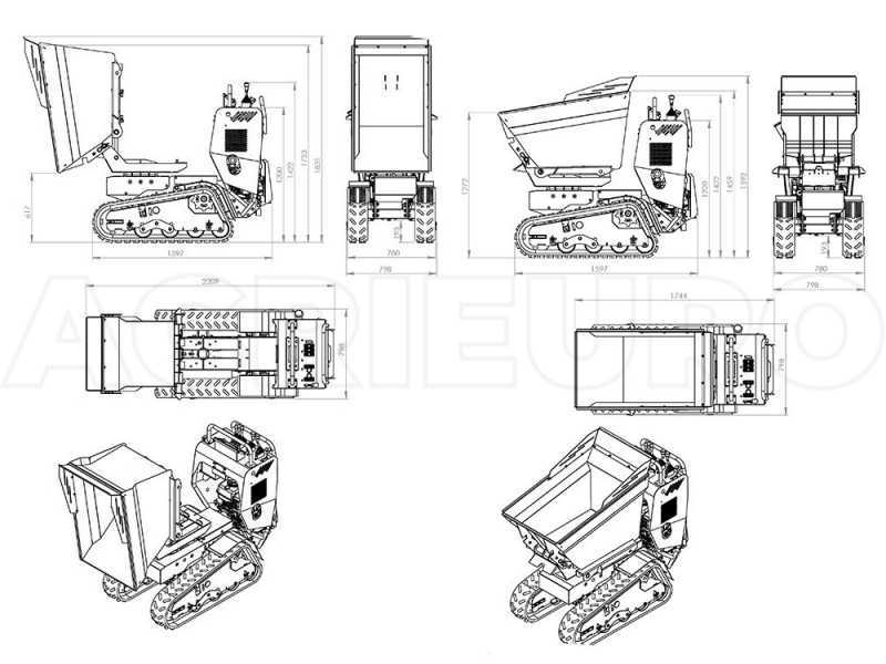 Brouette &agrave; moteur sur chenilles AgriEuro Top-Line RAPTOR 7800 HEDT - Honda GXe390