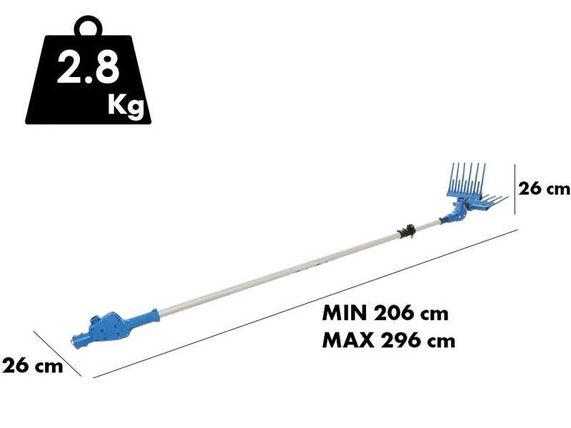 Peigne vibreur &eacute;lectrique Paterlini B-Fly - 12V - Perche t&eacute;lescopique 206 - 296 cm