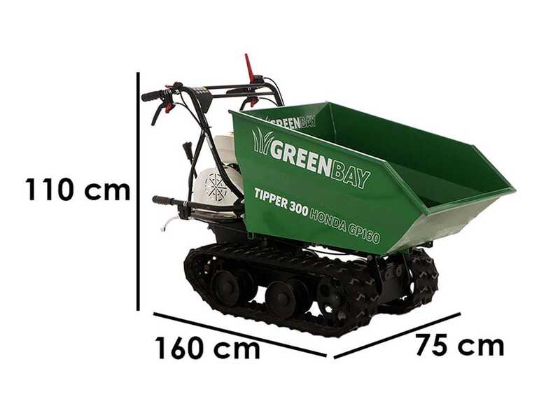 Brouette motoris&eacute;e &agrave; chenilles dumper GreenBay Tipper  300 - Moteur Honda GP160