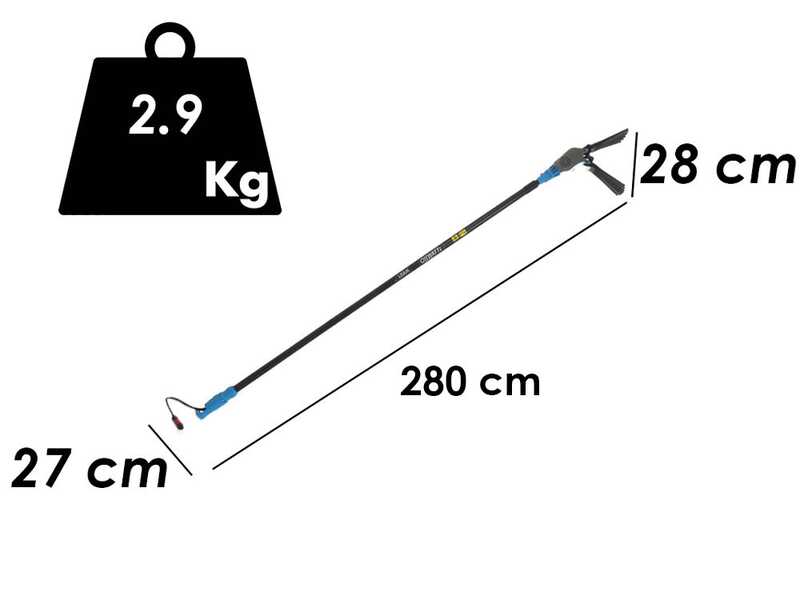 Peigne vibreur &eacute;lectrique &agrave; batterie Lisam Oliwatt 2  - Avec dents en Nylon - 280 cm - Perche Fixe