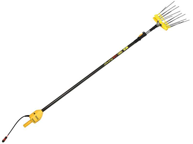 Peigne vibreur &eacute;lectrique &agrave; batterie Lisam Swing - Avec 8 + 8 dents en carbone - 220-300 cm - Perche t&eacute;lescopique