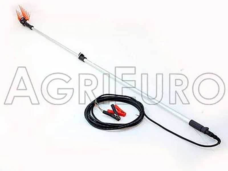 Peigne vibreur &eacute;lectrique &agrave; batterie TECNOVIR OLIVIR 120-200 cm - perche t&eacute;lescopique en aluminium