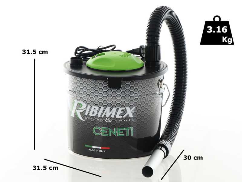 Ribimex Ceneti - Aspirateur &agrave; cendres petit &agrave; cuve - 15L