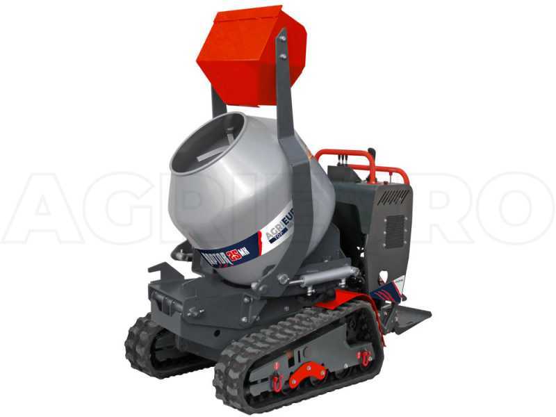 Brouette &agrave; moteur sur chenilles AgriEuro Top-Line CARGO J 10000 HED 4.0 avec joystick - Honda GXe630 - Avec pelle et b&eacute;tonni&egrave;re