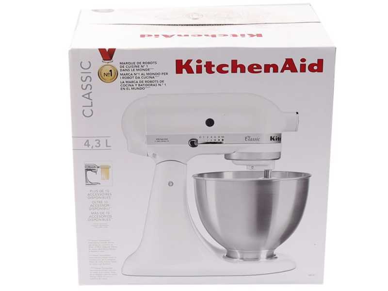 KitchenAid Classic 5K45SS Blanc - Batteur m&eacute;langeur plan&eacute;taire