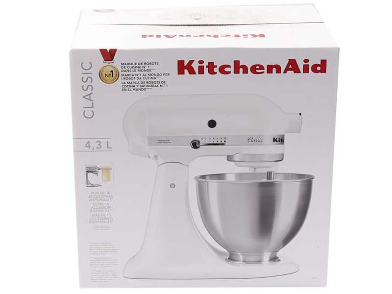 KitchenAid Classic 5K45SS-EWH Blanc - Batteur m&eacute;langeur plan&eacute;taire