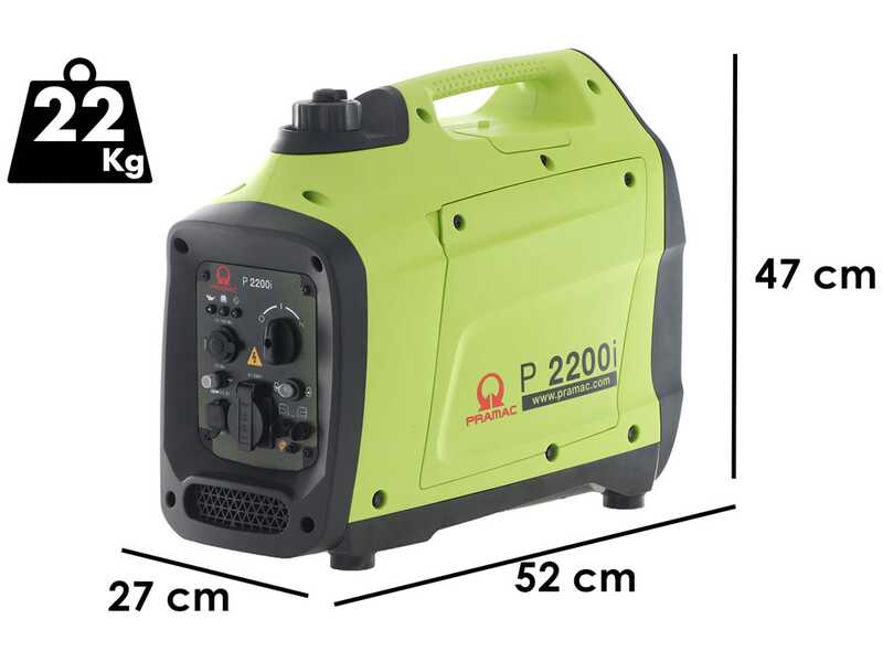 Pramac P2200i - Groupe &eacute;lectrog&egrave;ne &agrave; inverter insonoris&eacute; 2.1 kW - Continue 1.9 kW Monophas&eacute;