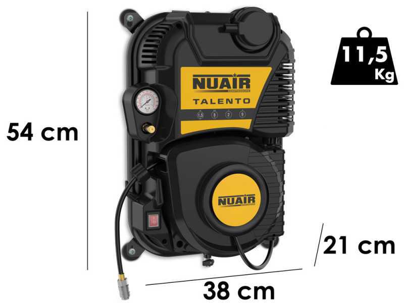 Nuair Talento - Compresseur monophas&eacute; mural,  oil-less - Motoeur 1.5 CV