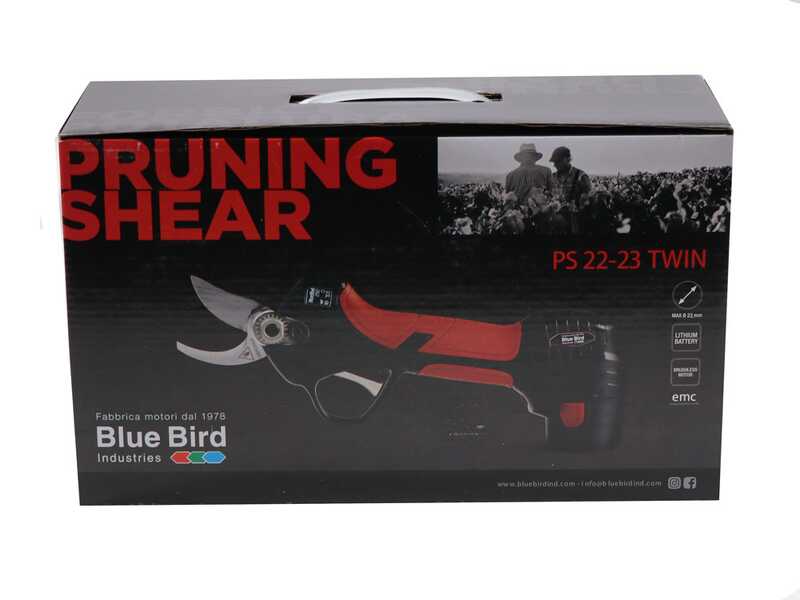 Blue Bird PS 22-23 Twin - S&eacute;cateur &eacute;lectrique de taille - 8.4V 2Ah - Diam&egrave;tre de coupe 23 mm