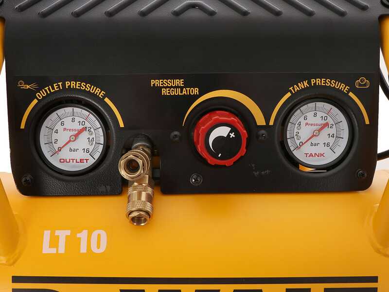 DeWalt DPC10RC-QS - Compresseur d'ai &eacute;lectrique portatif monophas&eacute;, oil-less - Moteur 2 CV - 10 L