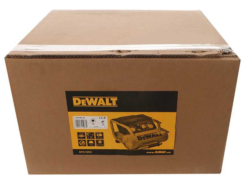 DeWalt DPC10RC-QS - Compresseur d'air &eacute;lectrique portatif monophas&eacute;, oil-less - Moteur 2 CV - 10 L