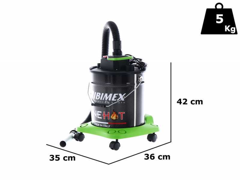Aspirateur &agrave; cendres souffleur RIBIMEX Cenehot - Filtre m&eacute;tallique pour cendres chaudes