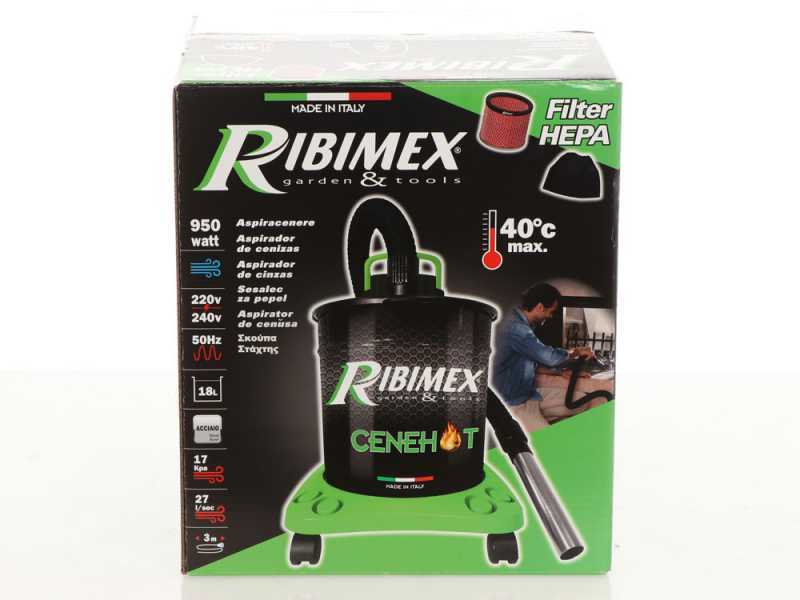 Aspirateur &agrave; cendres souffleur RIBIMEX Cenehot - Filtre m&eacute;tallique pour cendres chaudes