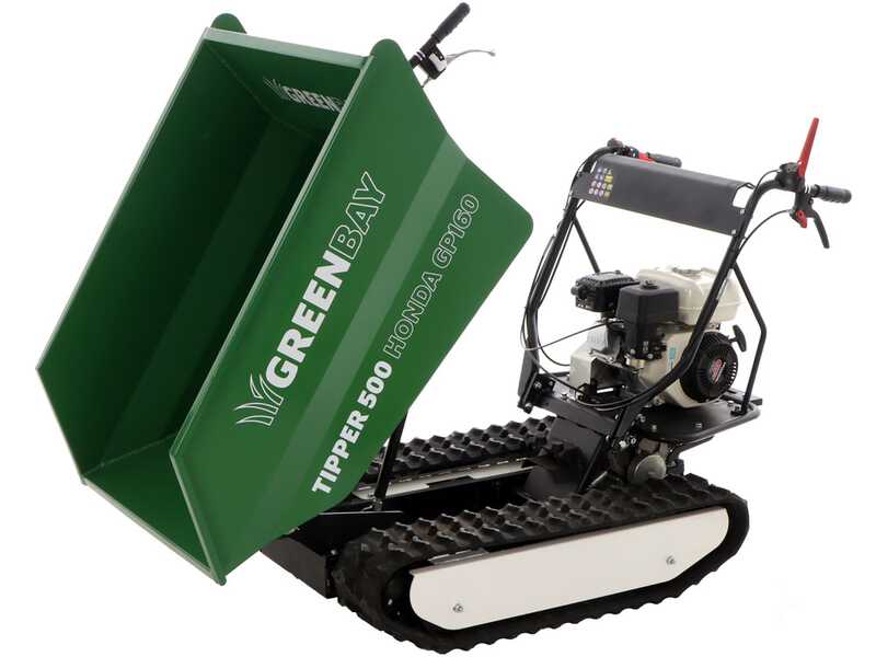Brouette motoris&eacute;e &agrave; chenilles dumper GreenBay Tipper 500 - Moteur Honda GP160