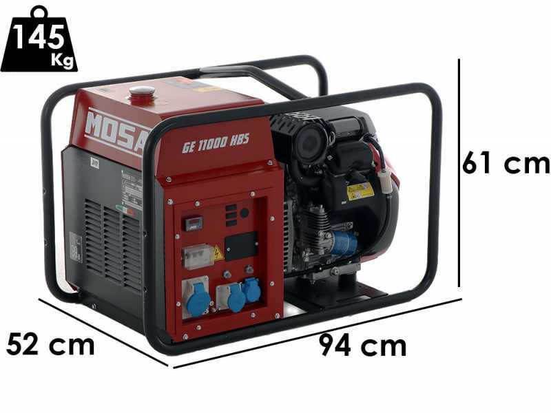 MOSA GE 11000 HBS - Groupe &eacute;lectrog&egrave;ne &agrave; essencec 9.9 KW - Continu 9 kW monophas&eacute; - Moteur Honda GX630