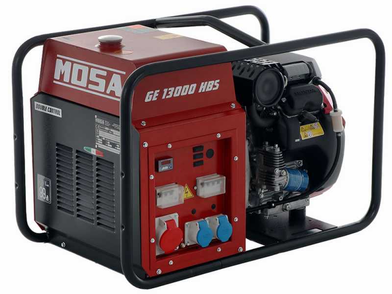 MOSA GE 13000 HBS - Groupe &eacute;lectrog&egrave;ne &agrave; essence 10.4 KW - Continu 9 kW Triphas&eacute; - Moteur Honda GX630