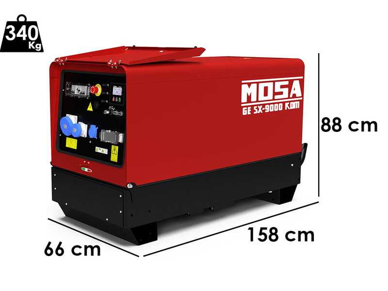 MOSA GE SX-9000 KDM - Groupe &eacute;lectrog&egrave;ne diesel insonoris&eacute; 8.3 kW - Continu 7.5 kW Monophas&eacute; - Moteur Kohler KDW702