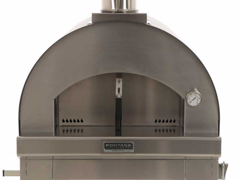 Fontana Margherita - Four &agrave; bois d'ext&eacute;rieur avec chariot - Anthracite