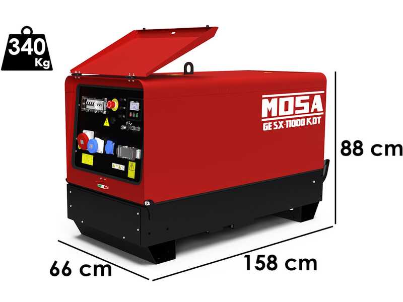MOSA GE SX-11000 KDT - Groupe &eacute;lectrog&egrave;ne insonoris&eacute; 8.8 kW - Continu 8 kW Triphas&eacute; + ATS - Moteur Kohler KDW702