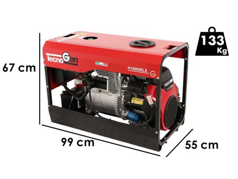 TecnoGen H15000ELX - Groupe &eacute;lectrog&egrave;ne &agrave; essence - Honda GX690 - Continu 9.4 kW monophas&eacute;