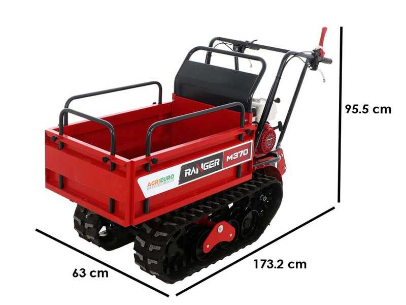 Brouette motoris&eacute;e &agrave; chenilles extensible Ranger  M370-E - Moteur Honda GX160 - D&eacute;marrage &eacute;lectrique