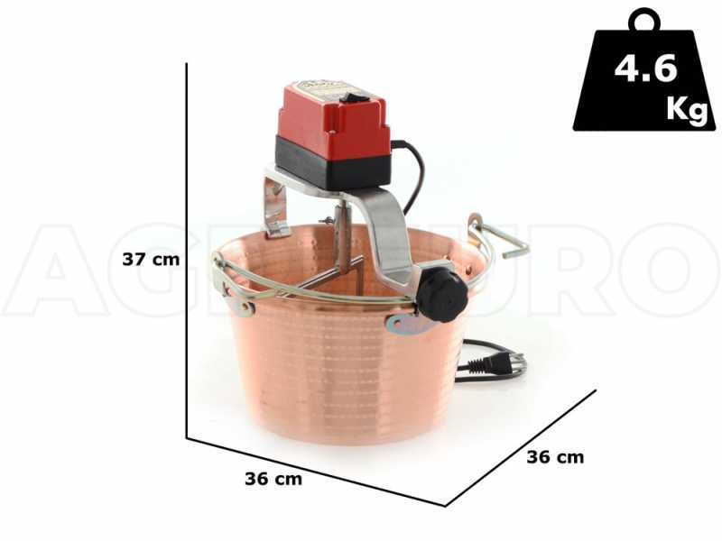 Chaudron &agrave; polenta en cuivre &eacute;lectrique martel&eacute; NuovaFac Cuoca Automatica base plate 9L - 24W