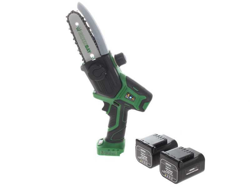 GreenBay TopSaw 5C - &Eacute;lagueuse &agrave; batterie sur perche - 2 batteries de 16,8 V - 2 Ah