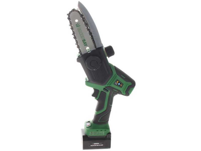 GreenBay TopSaw 5C - &Eacute;lagueuse &agrave; batterie sur perche - 2 batteries de 16,8 V - 2 Ah